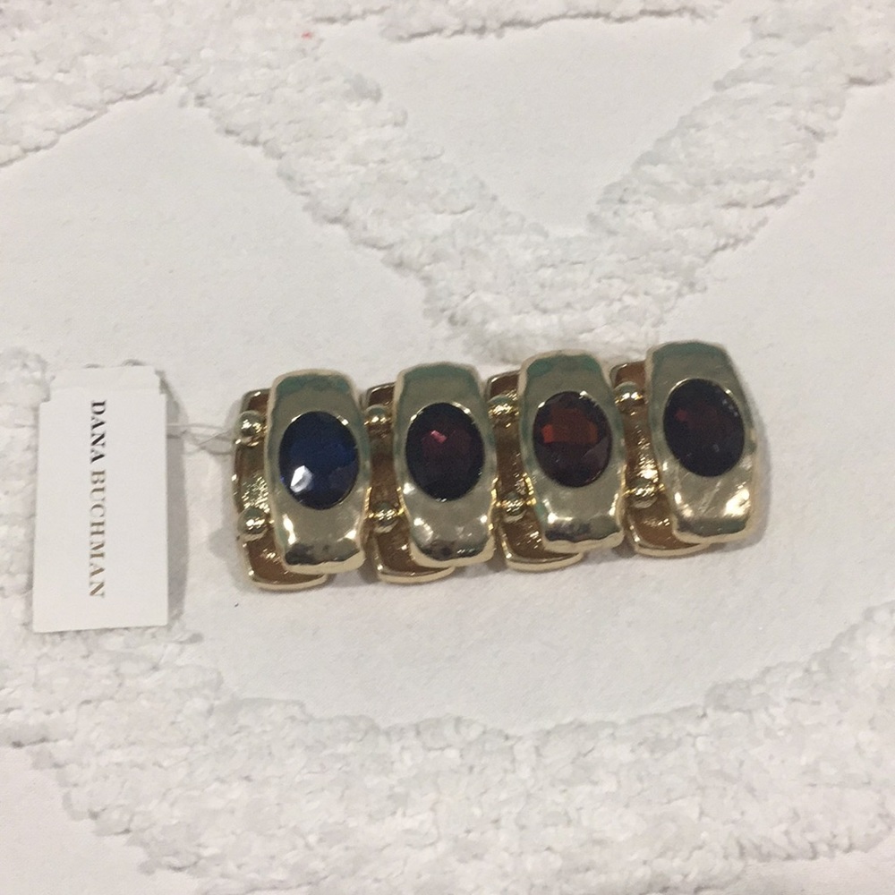 Dana Buchanan gold tone bejeweled stretch bracelet